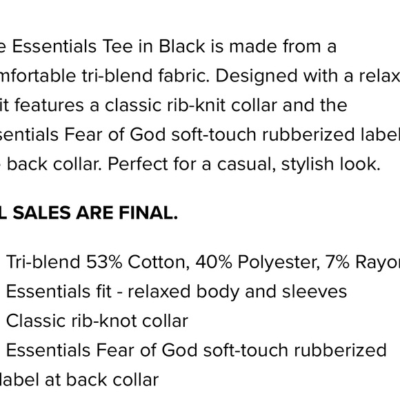 ESSENTIALS FEAR OF GOD SHIRT - Picture 3 of 3